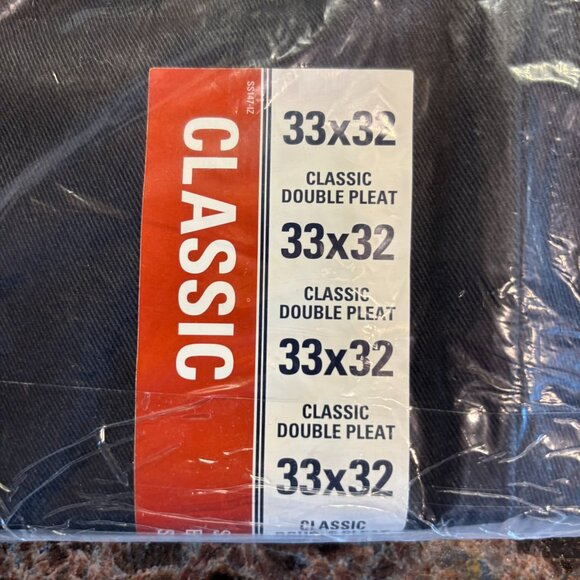 NWT Men's IZOD American Chino Double Pleat Classic Fit Chino Pants Navy 33W 32L - Picture 11 of 12